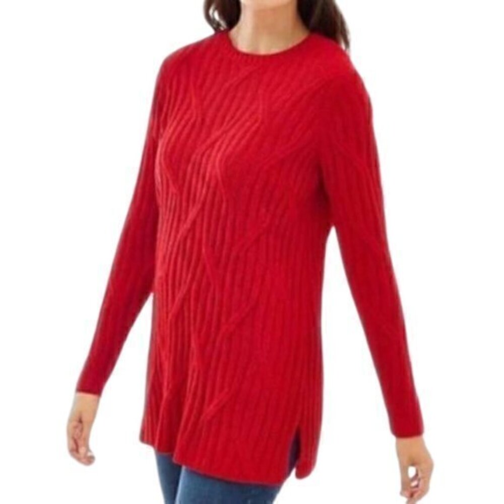 [J Jill] Cable Knit Chenille Sweater - Size S